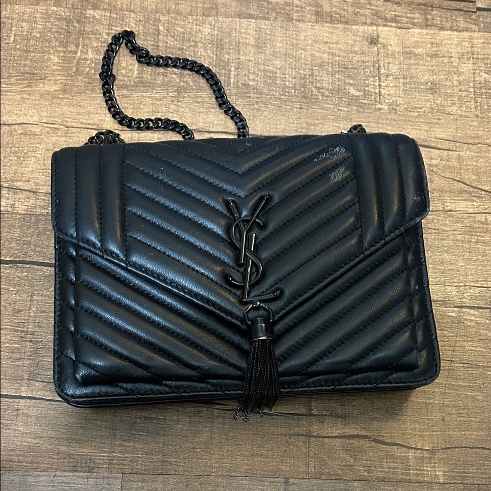 Source Unknown Black Chevron Crossbody Bag